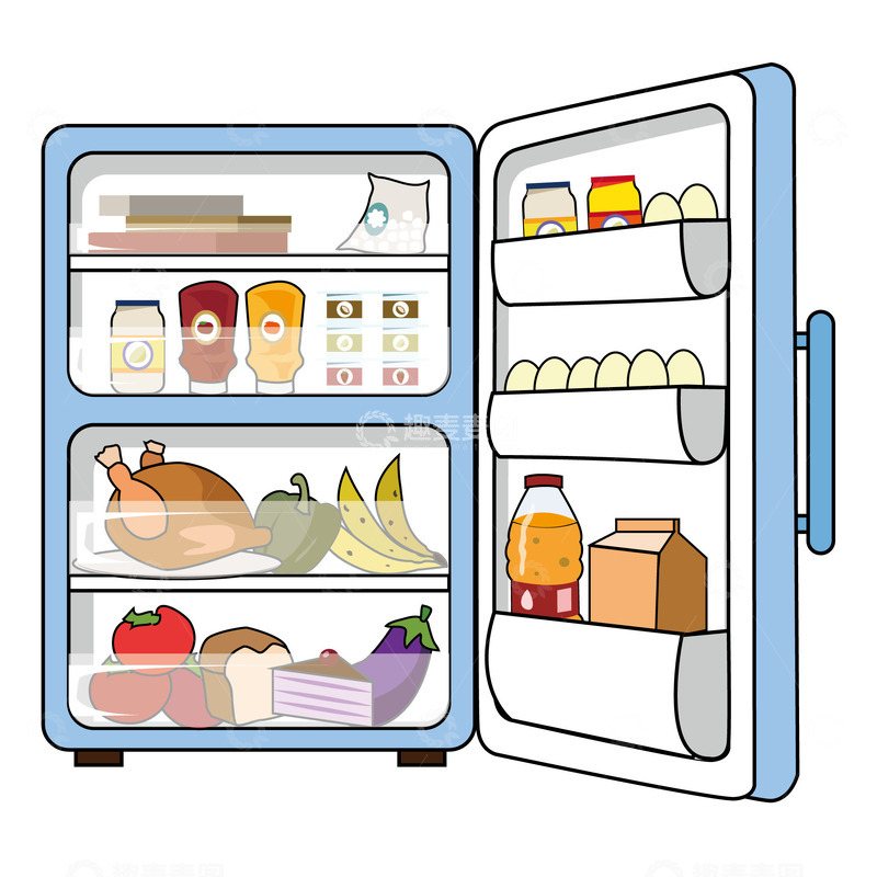 源文件下载【趣麦麦图】-塞满食物的冰箱