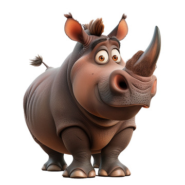 卡通瞪眼小犀牛