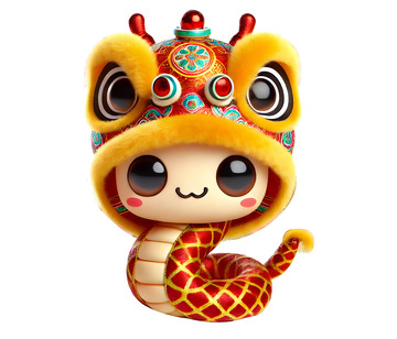 3D卡通立体生肖蛇IP形象素材