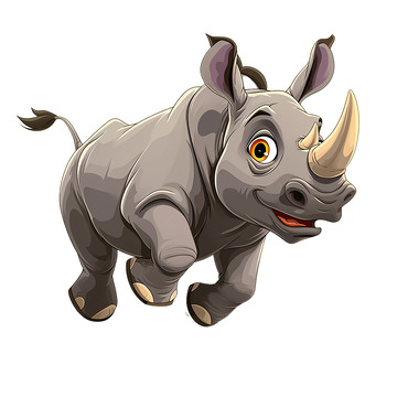 一只奔跑的小犀牛