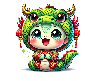 生肖蛇卡通IP素材图