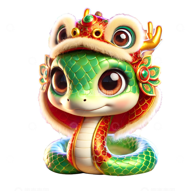 3D立体卡通生肖蛇素材