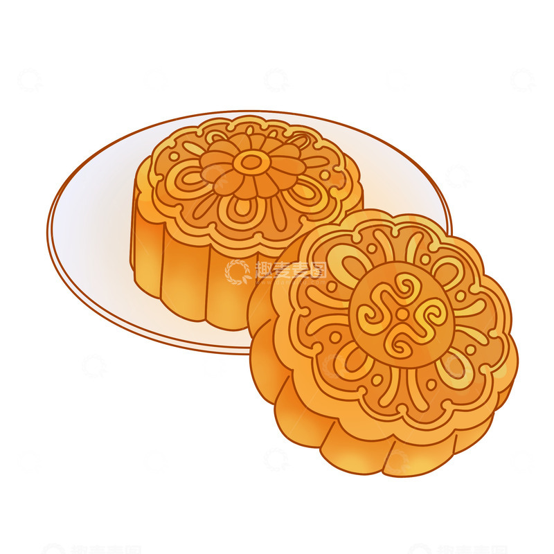 源文件下载【趣麦麦图】中秋手绘月饼美食图片