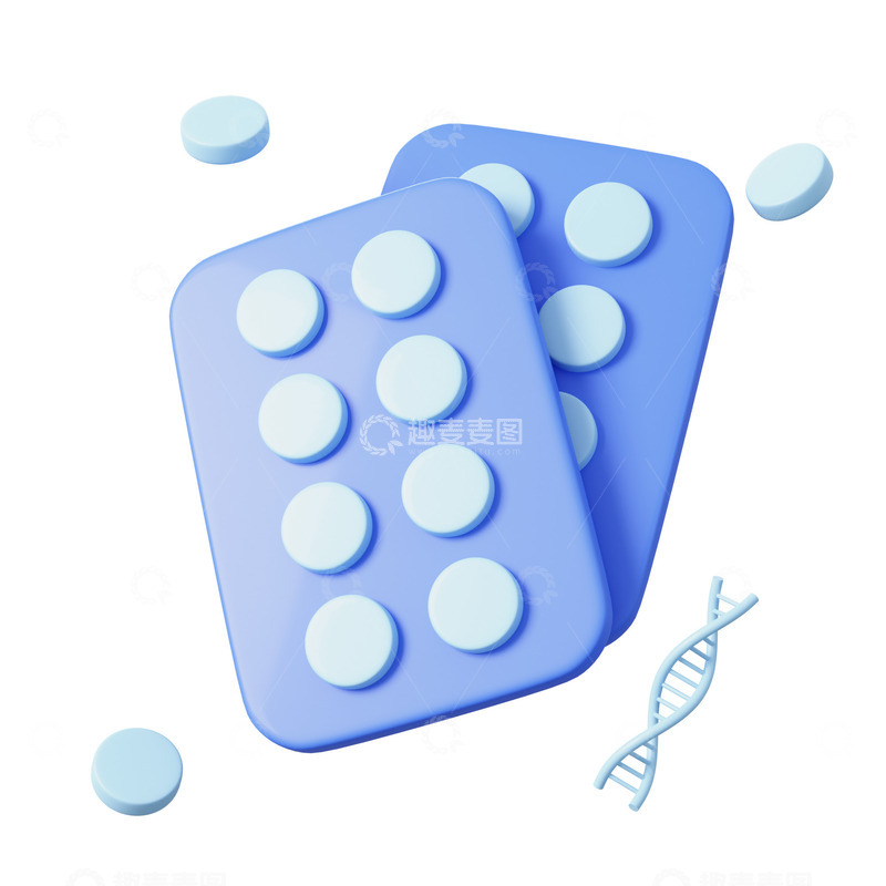 源文件下载【趣麦麦图】3D立体微软风医疗药片PNG素材