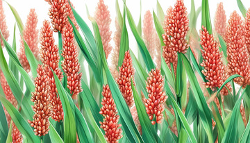 秋天高粱大丰收插画