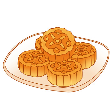 中秋手绘月饼图片
