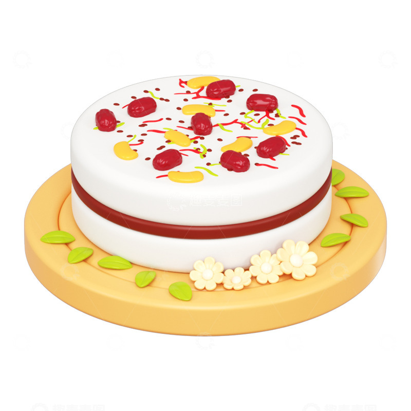 源文件下载【趣麦麦图】C4D立体重阳节桂花糕免抠元素