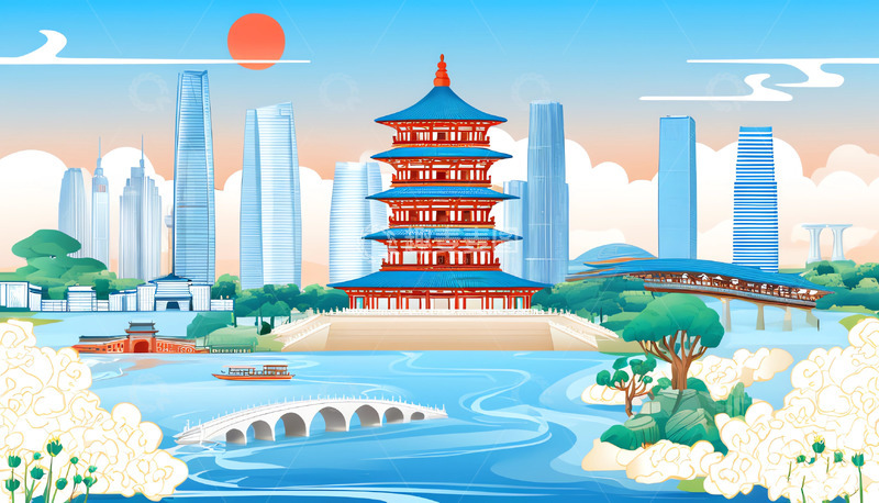 高清大图下载【趣麦麦图】地标性建筑河南洛阳