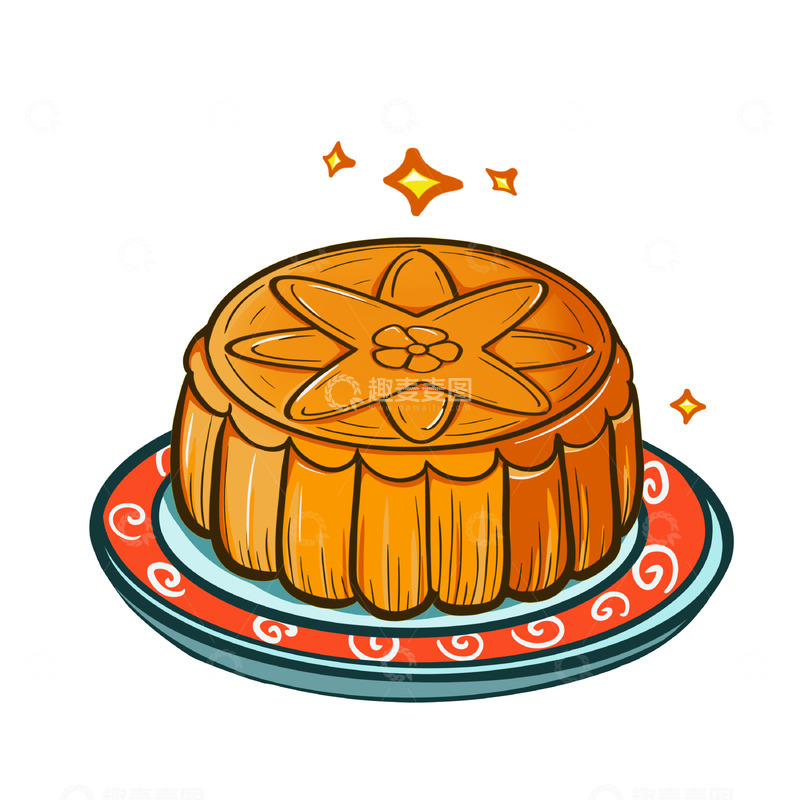源文件下载【趣麦麦图】手绘中秋节月饼
