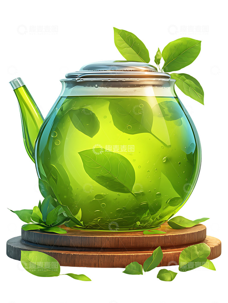 高清大图下载【趣麦麦图】绿茶茶叶喝茶