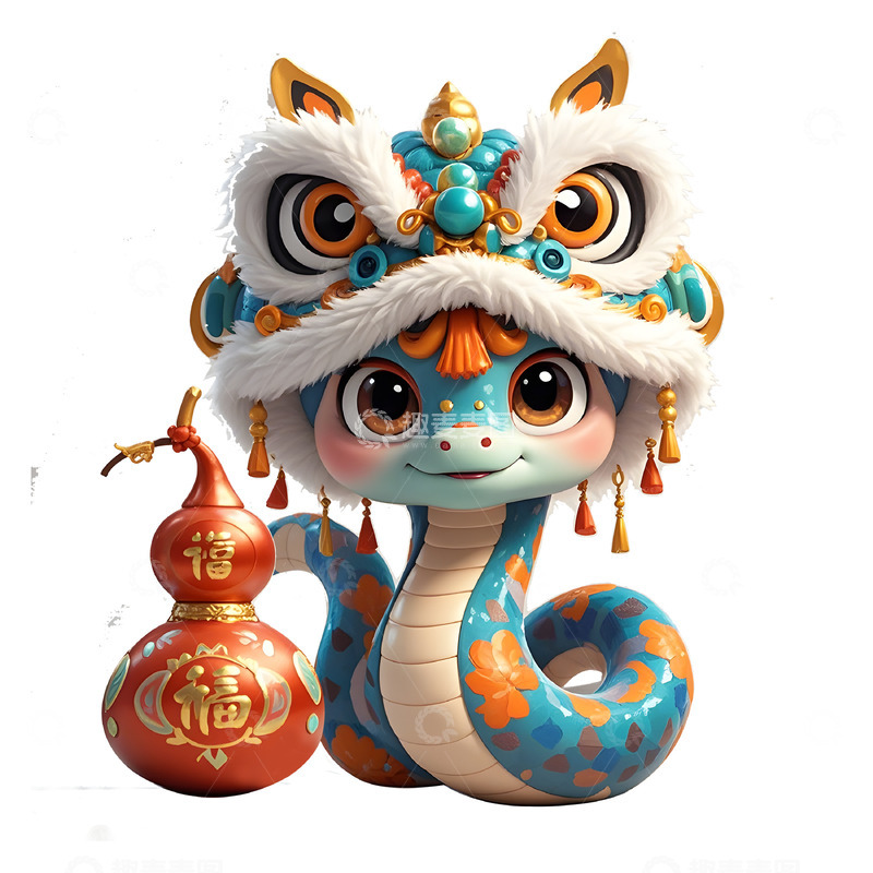 可爱生肖蛇葫芦卡通素材