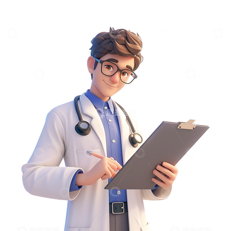 高清大图下载【趣麦麦图】拿着病例的医生