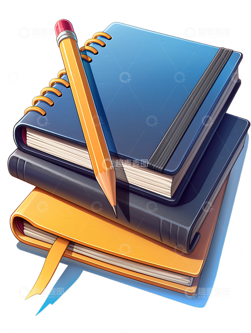 高清大图下载【趣麦麦图】书籍铅笔图标ICON