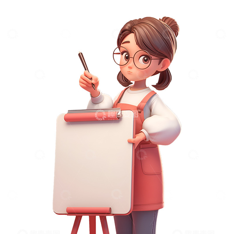 高清大图下载【趣麦麦图】拿着白板的老师