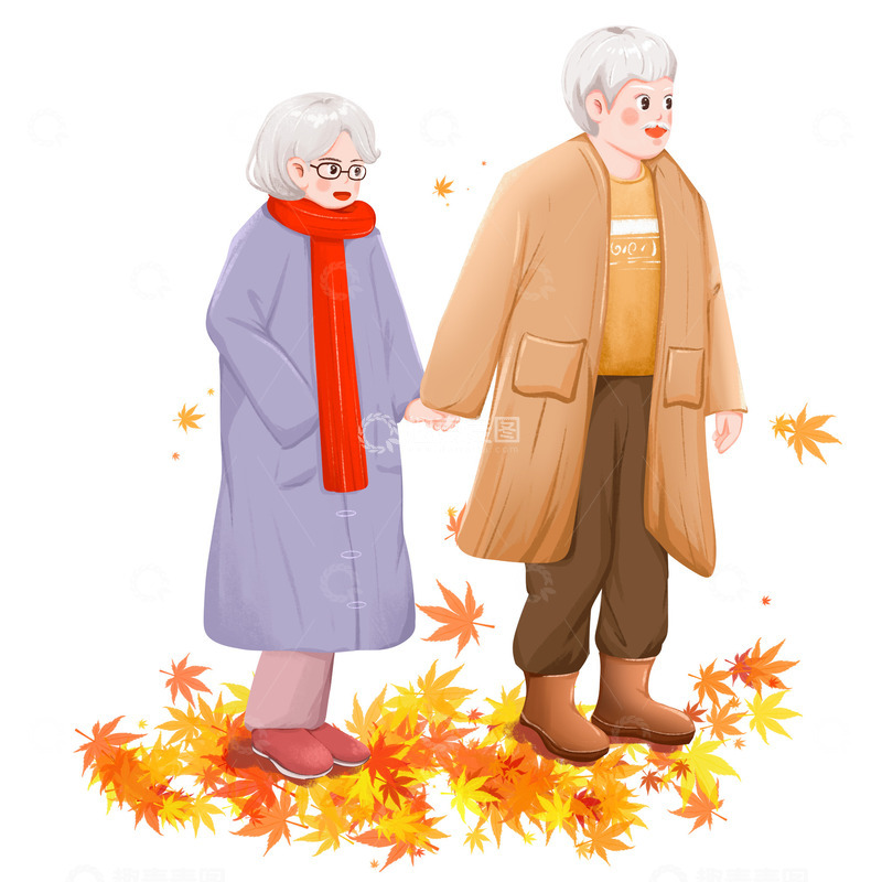 源文件下载【趣麦麦图】重阳节老爷爷老奶奶