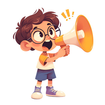 拿着喇叭的孩子