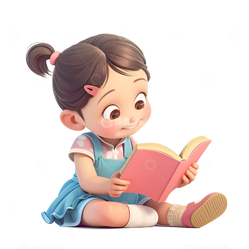 高清大图下载【趣麦麦图】-坐在地上看书的女孩