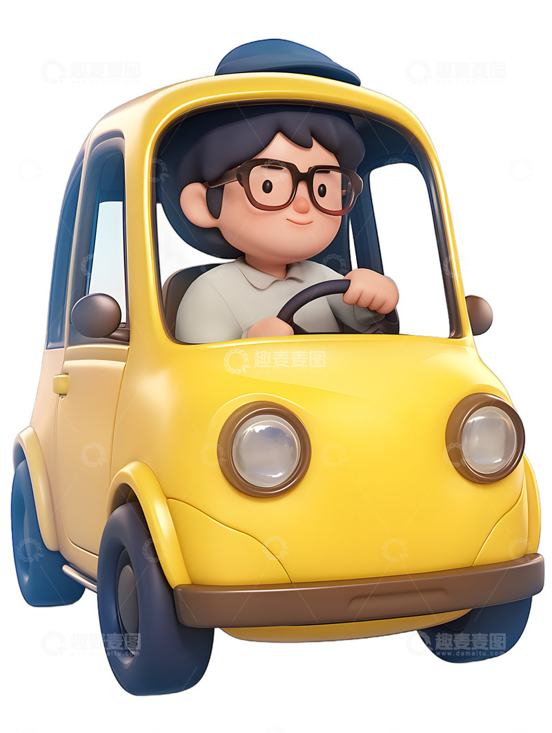 高清大图下载【趣麦麦图】男士开小汽车