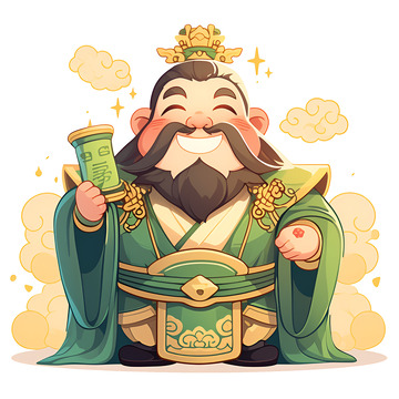 拿着卷轴的古代官员