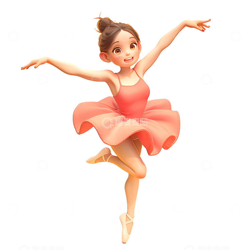 高清大图下载【趣麦麦图】跳芭蕾舞的小姑娘