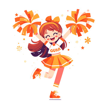 跳啦啦操的女孩