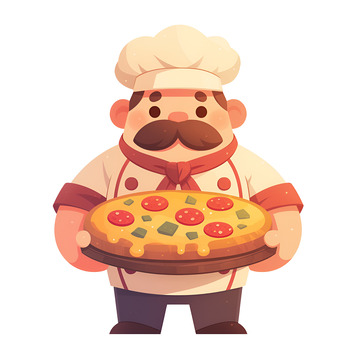 端着披萨的厨师