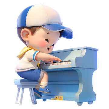 弹钢琴的小男孩
