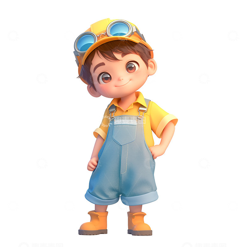 高清大图下载【趣麦麦图】带着护目镜的小男孩