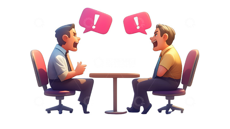 高清大图下载【趣麦麦图】团队办公讨论开会争吵图标