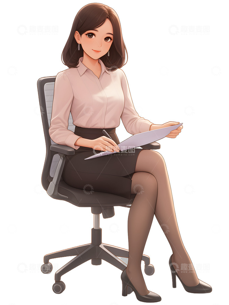 高清大图下载【趣麦麦图】女士办公室办公女郎