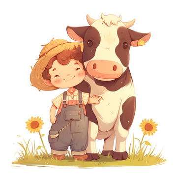小农场主和奶牛