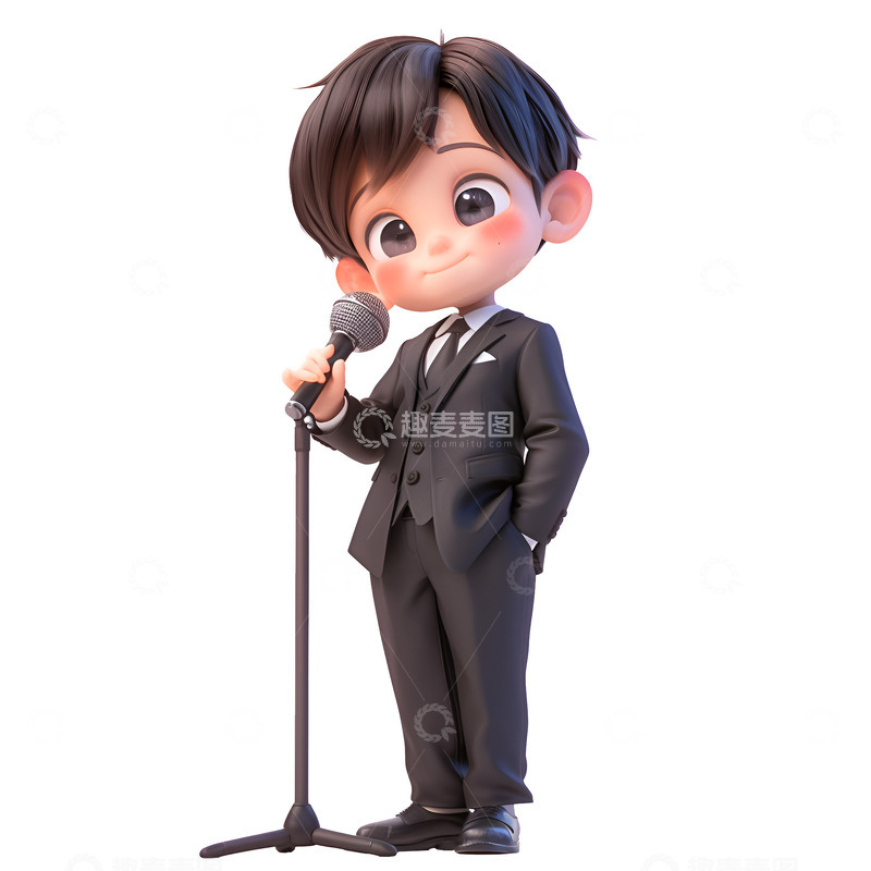 高清大图下载【趣麦麦图】拿着话筒演讲的老板