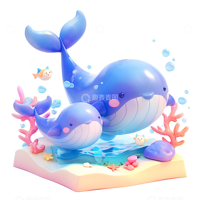 高清大图下载【趣麦麦图】可爱的鲸鱼手办