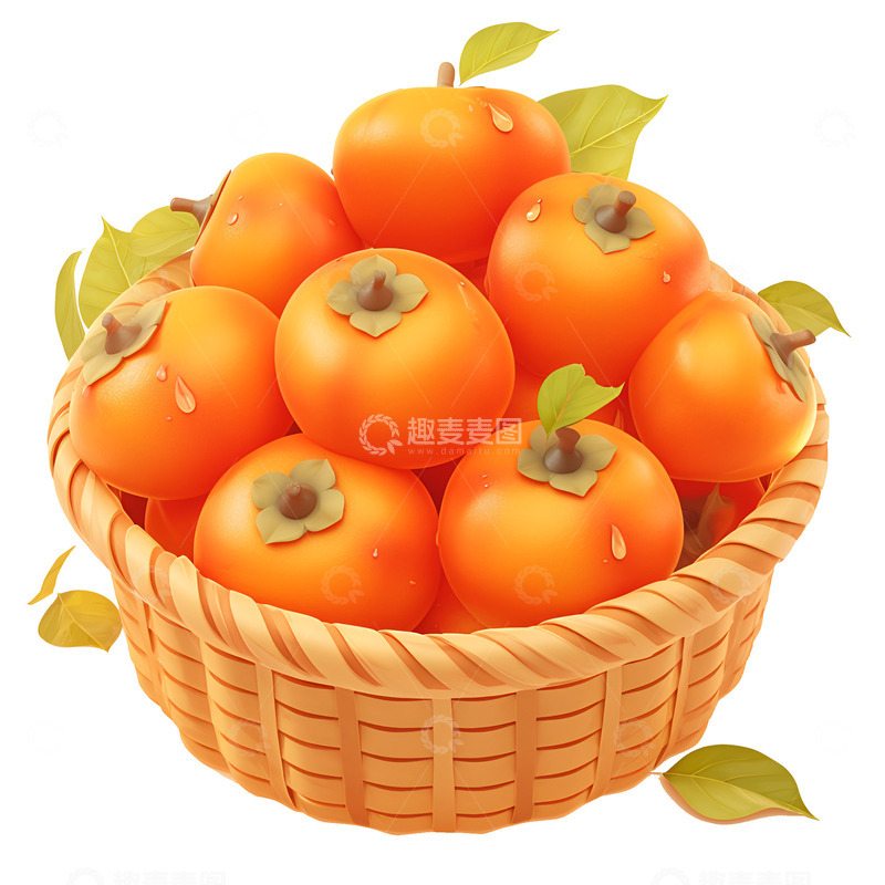 高清大图下载【趣麦麦图】一筐红色的柿子
