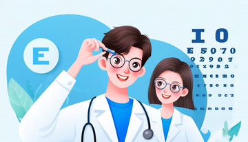 眼科检查banner插画