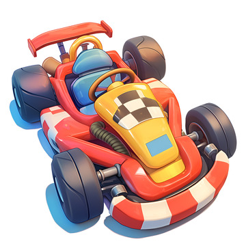 一辆比赛的卡丁车