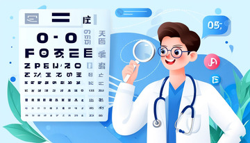 全国爱眼日爱眼爱生活插画