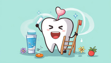 医疗插画牙龈护理