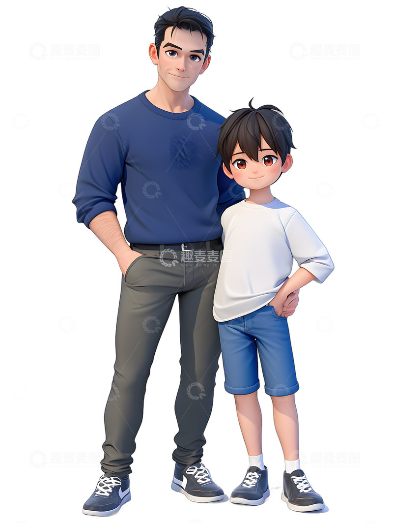 高清大图下载【趣麦麦图】父子亲子关系