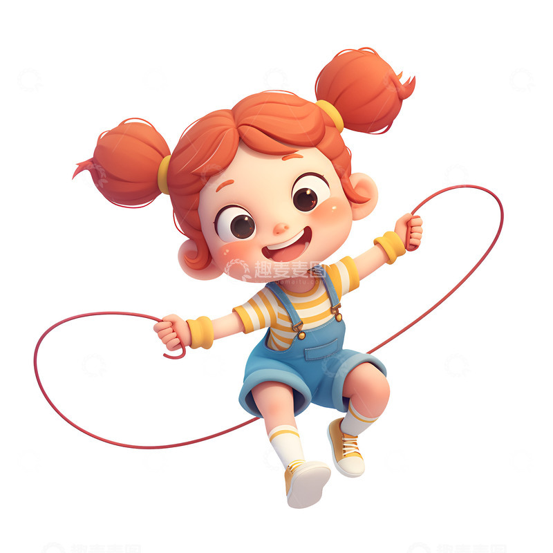 高清大图下载【趣麦麦图】跳绳的小朋友