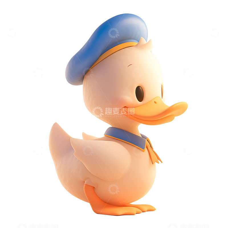 高清大图下载【趣麦麦图】带着帽子的小鸭子