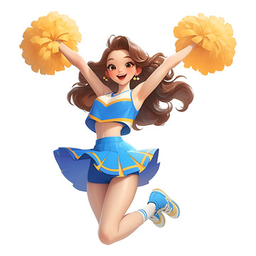 跳啦啦操的啦啦队女孩