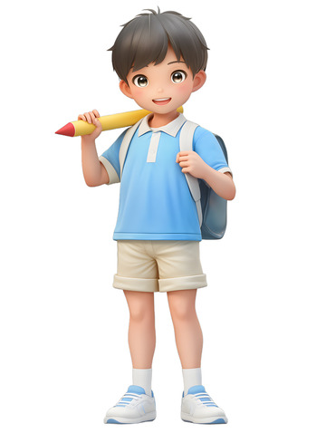学生拿着蜡笔