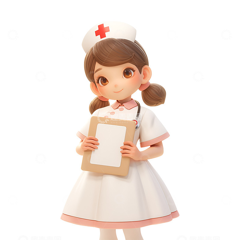 高清大图下载【趣麦麦图】拿着病例的护士