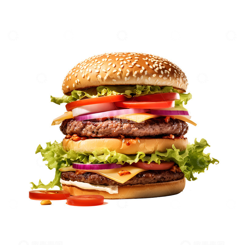 高清大图下载【趣麦麦图】一个三层大汉堡
