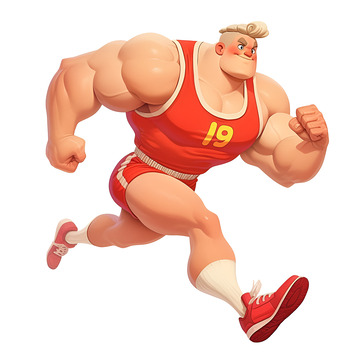 参加跑步竞赛的肌肉男