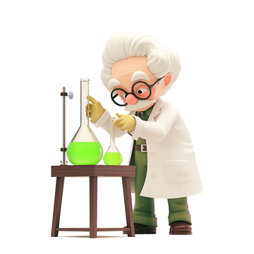 做化学实验的老年科学家