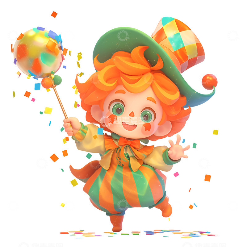 高清大图下载【趣麦麦图】拿着魔术棒的小表演家