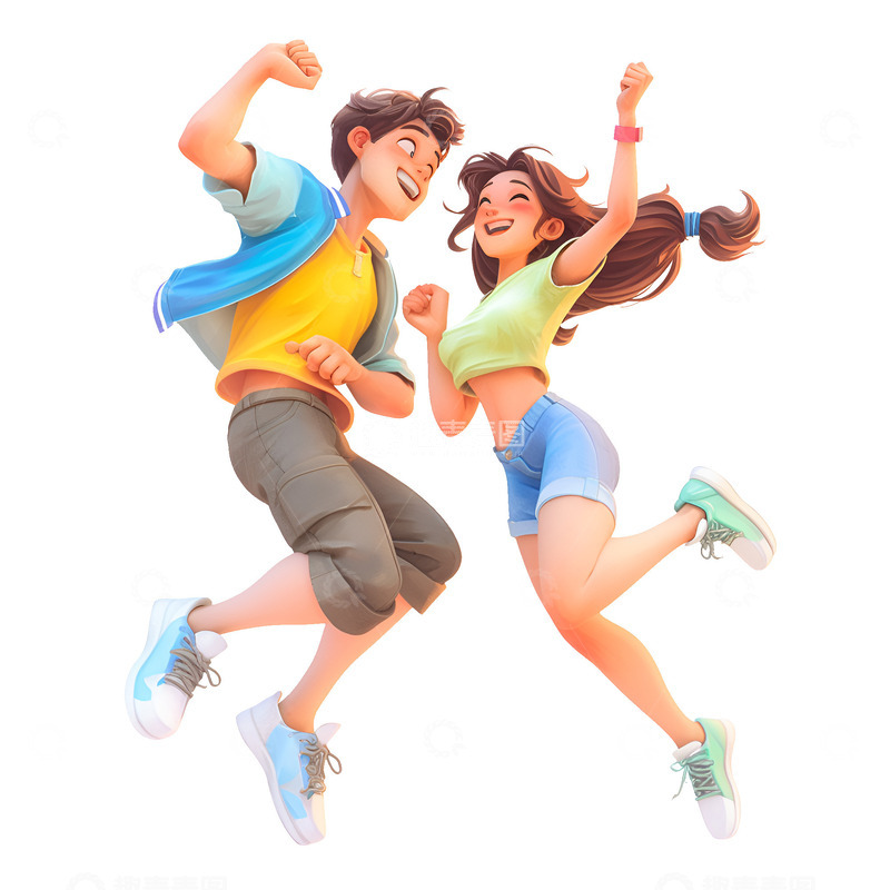 高清大图下载【趣麦麦图】两个跳舞的男女