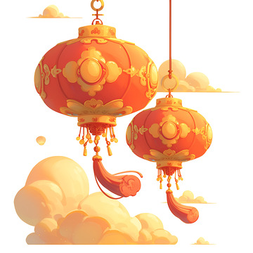 两个大红灯笼